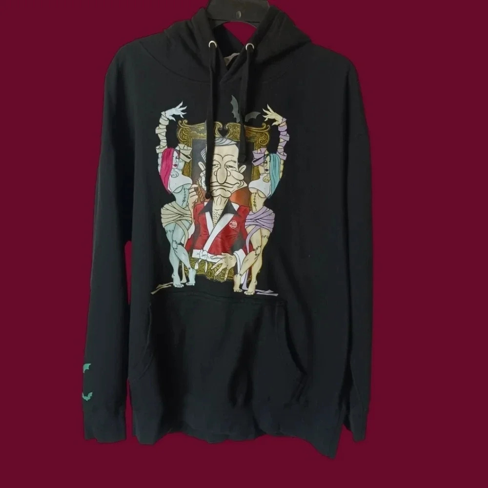 Star tex  hoodie sweatshirt cartoon print size Xlarge unisex black color